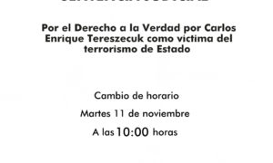 Dictaran sentencia por el derecho a la verdad por el homicidio como crimen de Lesa Humanidad de Carlos Tereszecuk