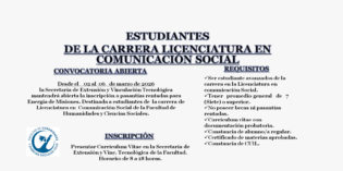 Llamado a Pasantía para estudiantes de Comunicación Social