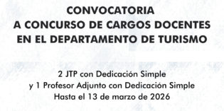 Convocatoria para la cobertura de cargos docentes del Departamento de Turismo