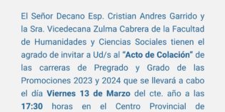 Acto de Colación 2026 de la FHyCS