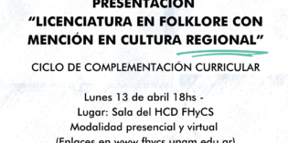 PRESENTAMOS LA “LICENCIATURA EN FOLKLORE CON MENCIÓN EN CULTURA REGIONAL”