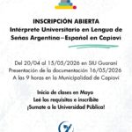 Inscripción a la carrera de IULSA en Capioví