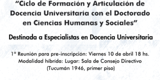 Iniciamos el Ciclo de Formación y Articulación de la Especialización en Docencia Universitaria con el Doctorado en Ciencias Humanas y Sociales