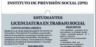 Convocatoria a pasantía rentada para estudiantes de Trabajo Social
