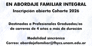 Inscripción abierta a Maestría y Especialización en Abordaje Familiar Integral