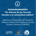 Adherimos al pronunciamiento del CODESOC