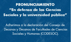 Adherimos al pronunciamiento del CODESOC