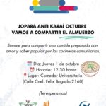 “Jopara Anti Karai Octubre” en el Comedor Universitario